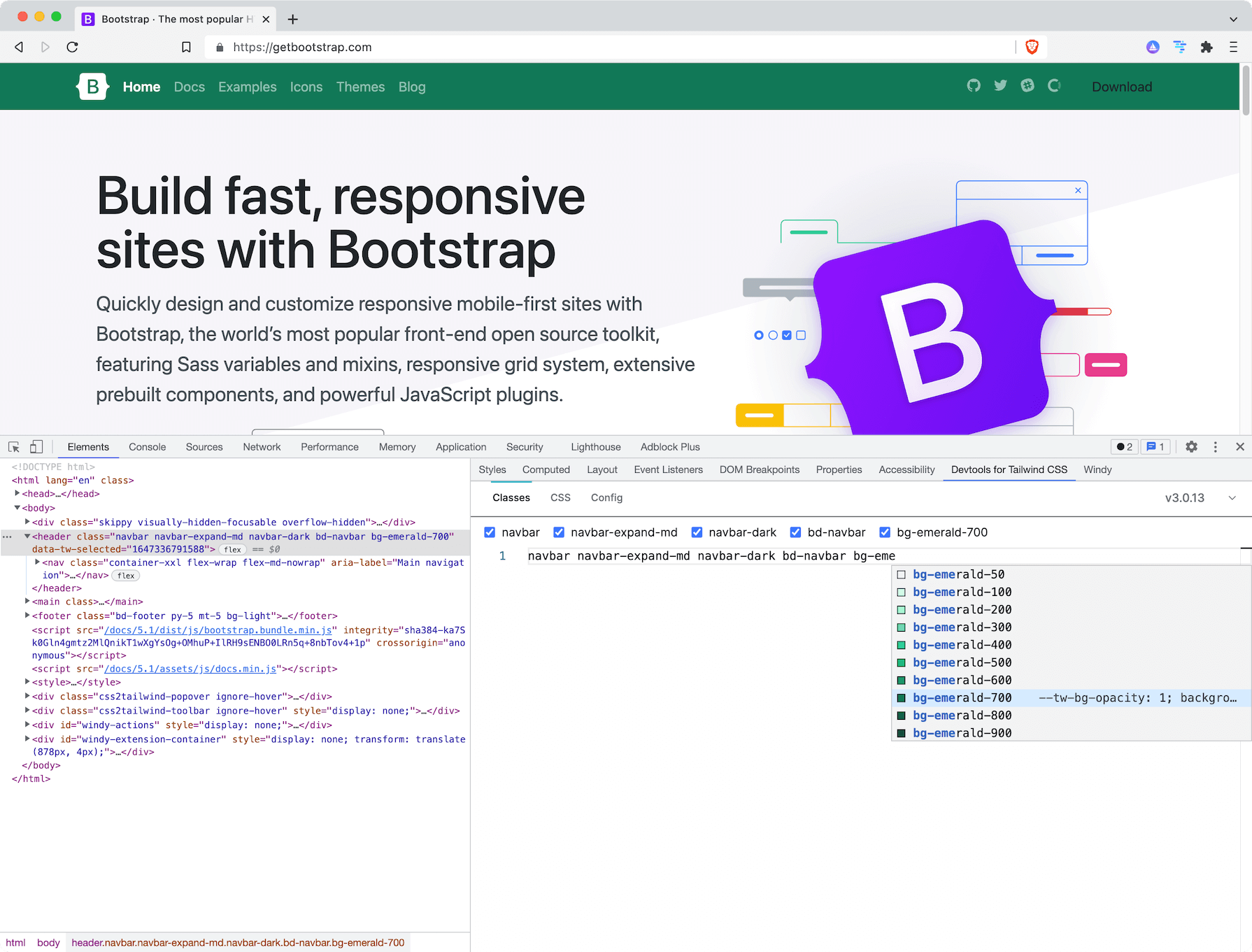 Green Bootstrap navigation