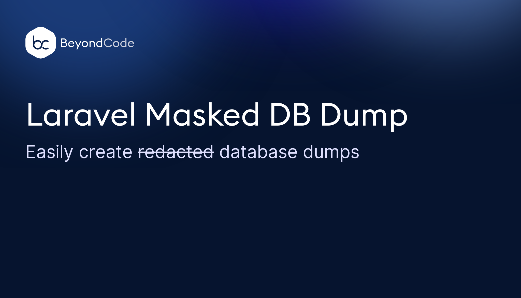 Laravel Masked DB Dump - Dumping the Database - Beyond Code