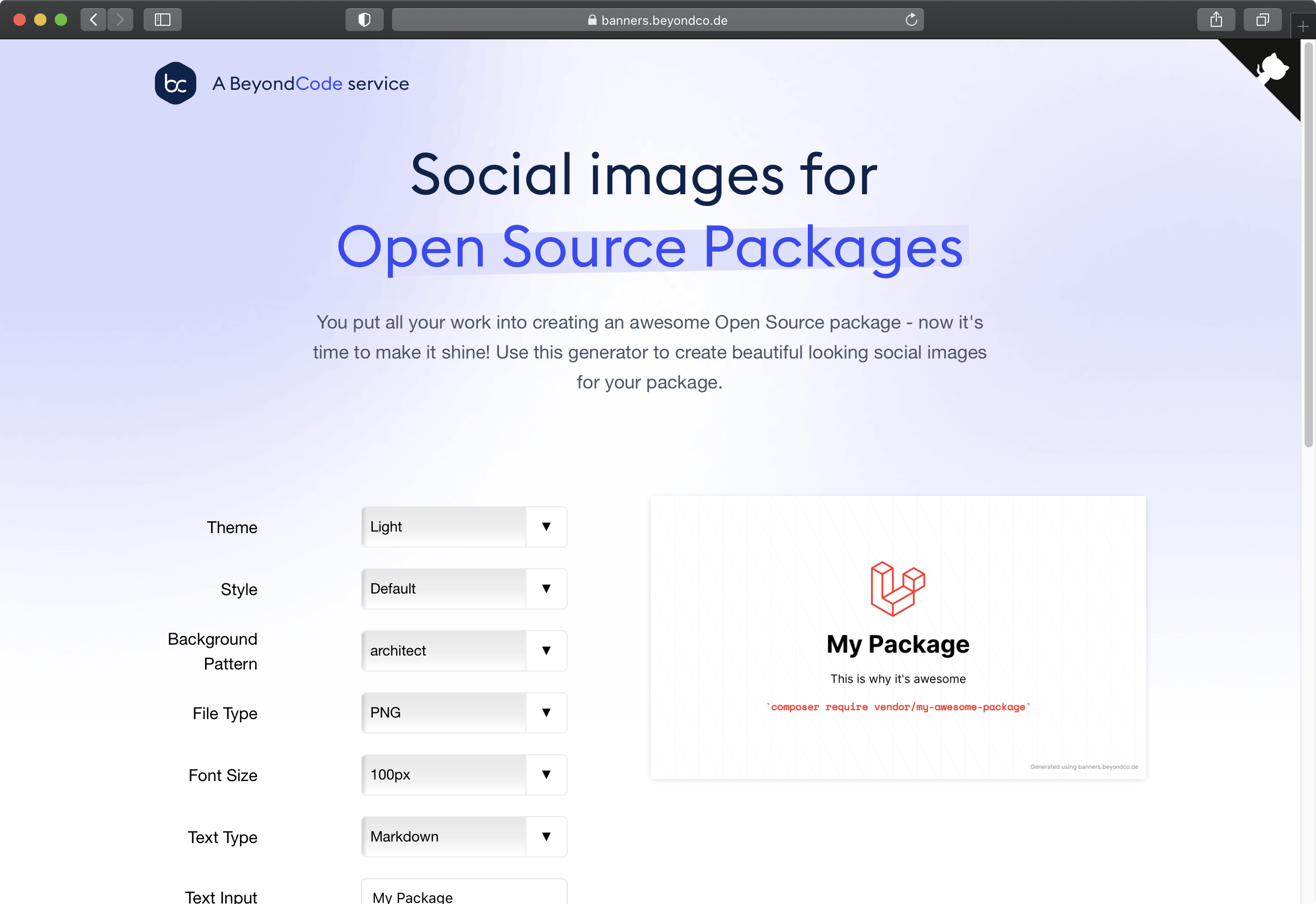Social Banners for Open Source packages
